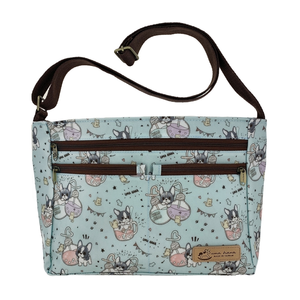 Waterproof Boba Frenchie Five Zipper Crossbody Shoulder Purse